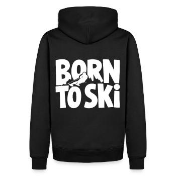 Né pour le ski Skieurs Ski Sports d’hiver - Sweat à capuche Premium bio Homme - noir - Dos - Nico (187cm)