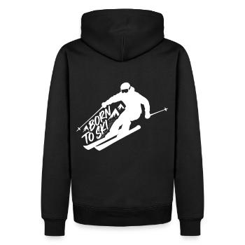 Born To Ski Skifahrer Skifahren Wintersport - Männer Premium Bio Hoodie - Schwarz - Hinten - Nico (187cm)
