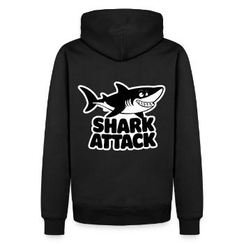 Requin Attaque de requin Amoureux de la mer - Sweat à capuche Premium bio Homme - noir - Dos - Nico (187cm)