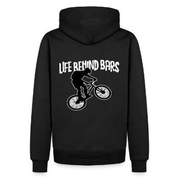 Fahrrad Fahrradliebhaber Life Behind Bars - Männer Premium Bio Hoodie - Schwarz - Hinten - Nico (187cm)