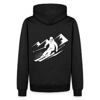 Skieurs Ski Hiver Vacances d’hiver Sports d’hiver - Sweat à capuche Premium bio Homme - noir - Dos - Nico (187cm)