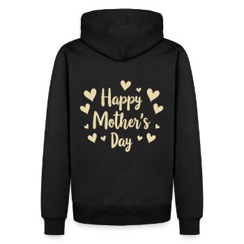 Herzlicher Gruß zum Muttertag - Männer Premium Bio Hoodie - Schwarz - Hinten - Nico (187cm)