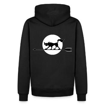 Bogenschießen Bogenschütze Shirt Wolf Pfeil Mond - Männer Premium Bio Hoodie - Schwarz - Hinten - Nico (187cm)