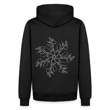 Christine Nom Mandala - Sweat à capuche Premium bio Homme - noir - Dos - Nico (187cm)