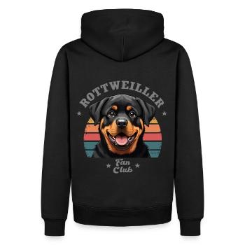 Rottweiler fan club Tshirt chien drôles - Sweat à capuche Premium bio Homme - noir - Dos - Nico (187cm)