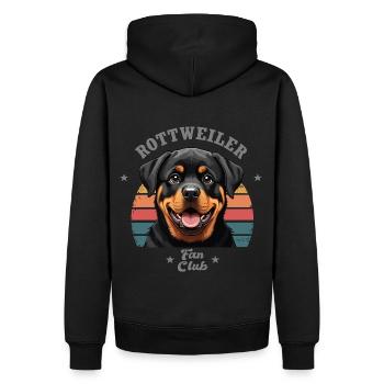 Rottweiler fan club Tshirt drôle - Sweat à capuche Premium bio Homme - noir - Dos - Nico (187cm)
