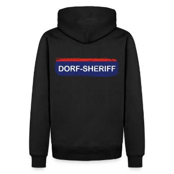 Dorf Sheriff Gendarmerie Polizei - Männer Premium Bio Hoodie - Schwarz - Hinten - Nico (187cm)