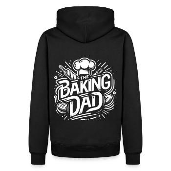 Pâtisserie papa cuisineur papa notre papa cuit - Sweat à capuche Premium bio Homme - noir - Dos - Nico (187cm)