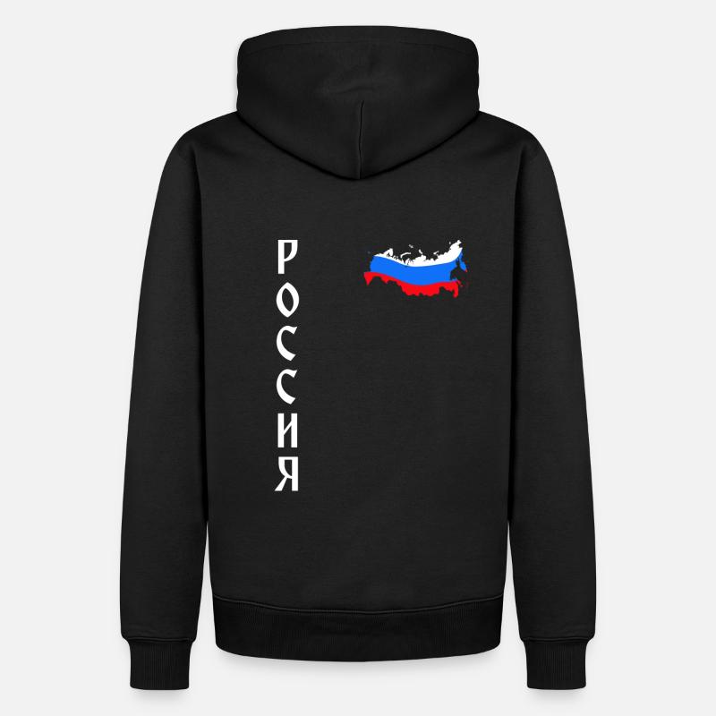 Russia - Männer Premium Bio Hoodie - Schwarz