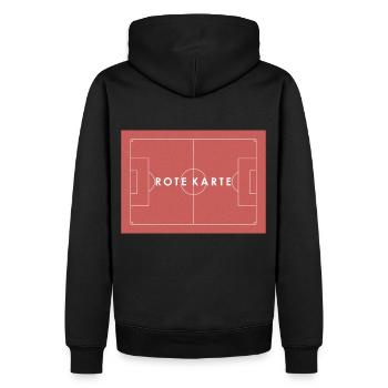 ROTE KARTE Fußball Statement - Männer Premium Bio Hoodie - Schwarz - Hinten - Nico (187cm)