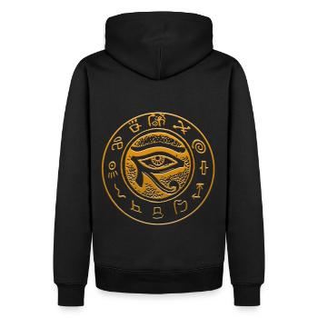 eye horus anubis osiris ra Auge Ägypten Pharao - Männer Premium Bio Hoodie - Schwarz - Hinten - Nico (187cm)