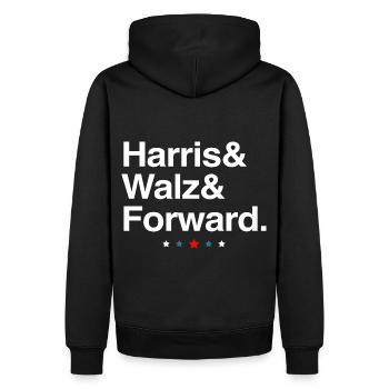 Kamala Harris & Tim Walz 2024 Maillot Forward - Sweat à capuche Premium bio Homme - noir - Dos - Nico (187cm)