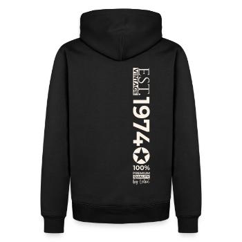 49. Geburtstag Mann Original Juni Jahrgang 1974 - Männer Premium Bio Hoodie - Schwarz - Hinten - Nico (187cm)