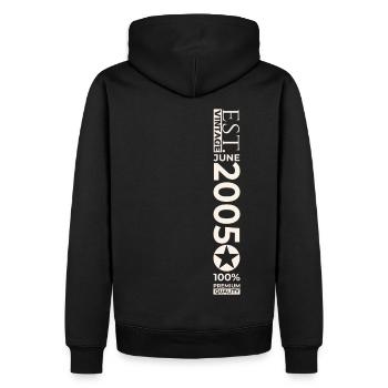 18th Birthday Man Original June Vintage 2005 - Men’s Premium Organic Hoodie - black - Back - Nico (187cm)