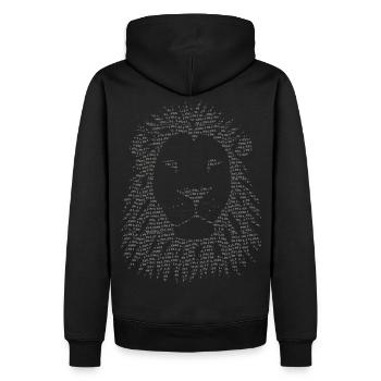 art lion crinière étiquette de conception - Sweat à capuche Premium bio Homme - noir - Dos - Nico (187cm)