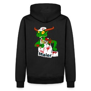 Maler - Männer Premium Bio Hoodie - Schwarz - Hinten - Nico (187cm)