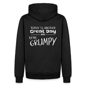 Schon wieder grummelig schlechte Laune Geschenk - Männer Premium Bio Hoodie - Schwarz - Hinten - Nico (187cm)