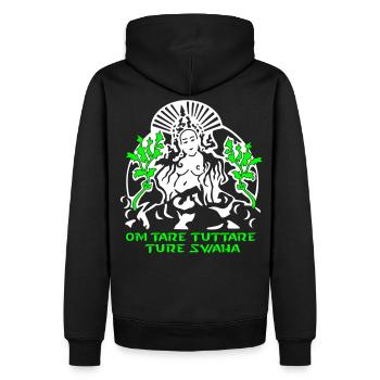 Tara blanc - Sweat à capuche Premium bio Homme - noir - Dos - Nico (187cm)