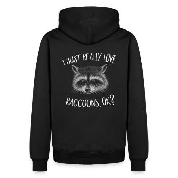 J'adore vraiment les ratons laveurs, d'accord? Cadeau de raton laveur - Sweat à capuche Premium bio Homme - noir - Dos - Nico (187cm)