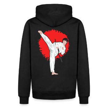 Taekwondo - Men’s Premium Organic Hoodie - black - Back - Nico (187cm)