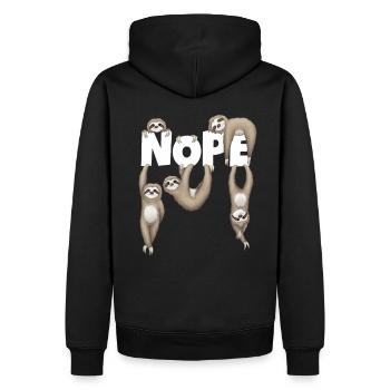 chillende Faultiere Nope Chill Dein Leben Geschenk - Männer Premium Bio Hoodie - Schwarz - Hinten - Nico (187cm)