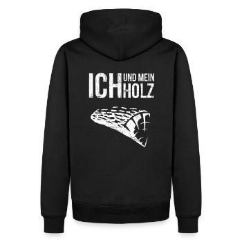 Mon bois et moi | Drôle de cadeau de ver de bois - Sweat à capuche Premium bio Homme - noir - Dos - Nico (187cm)