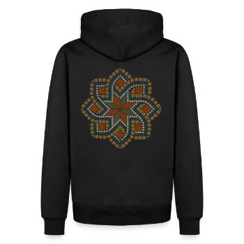 Mosaik Design - Männer Premium Bio Hoodie - Schwarz - Hinten - Nico (187cm)