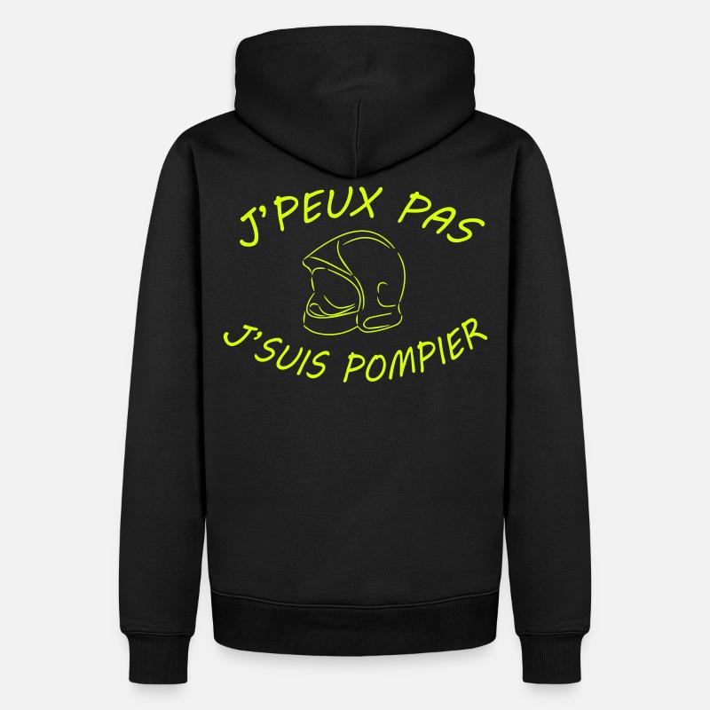 j peux pas j suis pompier - Sweat à capuche Premium bio Homme - noir