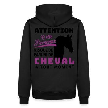 Cheval Shirt - Équitation Cavalier - Poney Cadeaux - Sweat à capuche Premium bio Homme - noir - Dos - Nico (187cm)