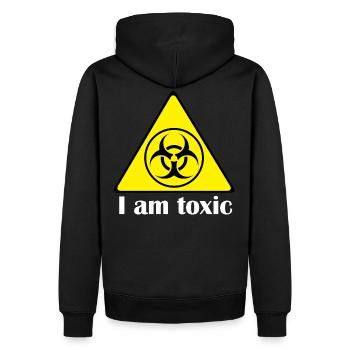 toxic - Männer Premium Bio Hoodie - Schwarz - Hinten - Nico (187cm)