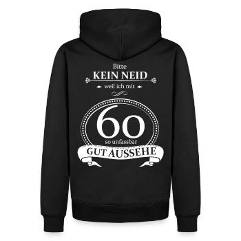 60. Geburtstag unfassbar gut aussehen - Männer Premium Bio Hoodie - Schwarz - Hinten - Nico (187cm)