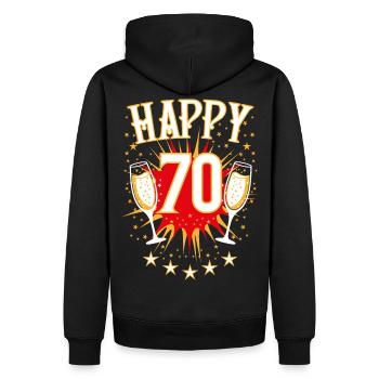 07 Happy 70 Glasses Stars - Sweat à capuche Premium bio Homme - noir - Dos - Nico (187cm)