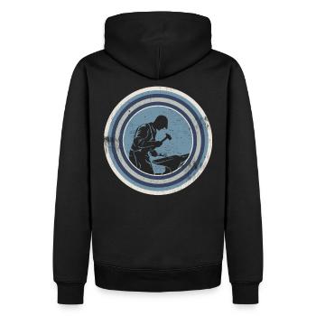 Hufschmied Hufbeschlagschmied Handwerk Geschenk 2 - Männer Premium Bio Hoodie - Schwarz - Hinten - Nico (187cm)