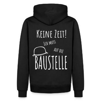 Bauherr keine Zeit, muss zur Baustelle - Männer Premium Bio Hoodie - Schwarz - Hinten - Nico (187cm)