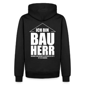 Bauherr Bauherrin Baustelle Eigenheim - Männer Premium Bio Hoodie - Schwarz - Hinten - Nico (187cm)