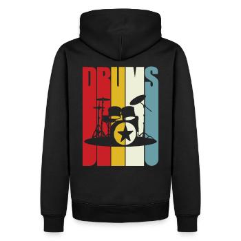 Batteries Rétro Batteur Musicien Rock Nouveau Cadeau - Sweat à capuche Premium bio Homme - noir - Dos - Nico (187cm)