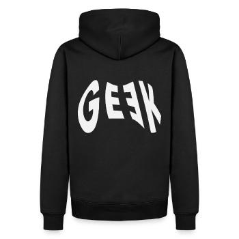 geek - gamer - Men’s Premium Organic Hoodie - black - Back - Nico (187cm)