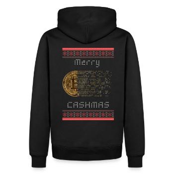 Bitcoin crypto currency Christmas 2 gift - Men’s Premium Organic Hoodie - black - Back - Nico (187cm)