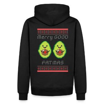 Avocado Vegan Veggie Weihnachten Humor Geschenk - Männer Premium Bio Hoodie - Schwarz - Hinten - Nico (187cm)