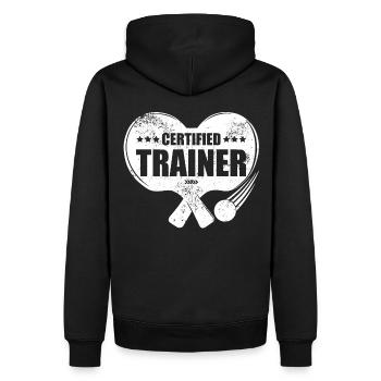 Ping Pong formateur certifié Tennis de table demandé - Sweat à capuche Premium bio Homme - noir - Dos - Nico (187cm)