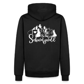 1 x Forêt Noire #Heimatliebe Forêt Noire - Sweat à capuche Premium bio Homme - noir - Dos - Nico (187cm)