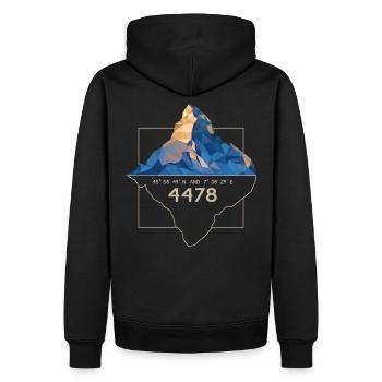 Zermatt Matterhorn Sommet 4478 m 4000er Berg - Sweat à capuche Premium bio Homme - noir - Dos - Nico (187cm)