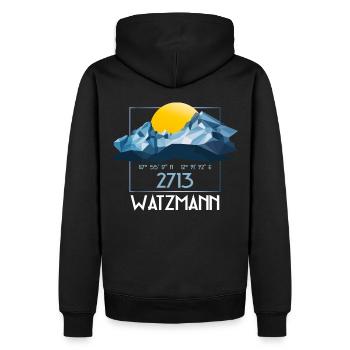 Germany Bayern Watzmann 2713 m Berg Low Poly - Men’s Premium Organic Hoodie - black - Back - Nico (187cm)