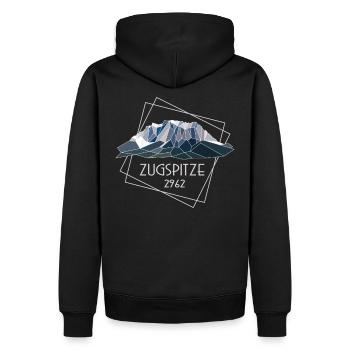 Zugspitze Germany Highest Mountain 2692 Low Poly - Men’s Premium Organic Hoodie - black - Back - Nico (187cm)