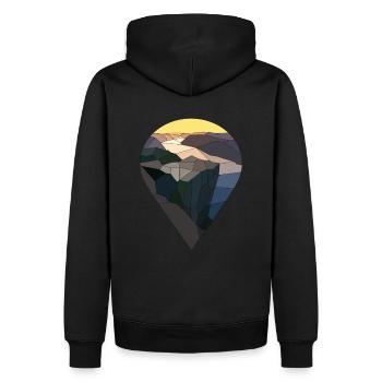 Kanzel Preikestolen Prekestolen 604 Norwegen Norge - Männer Premium Bio Hoodie - Schwarz - Hinten - Nico (187cm)