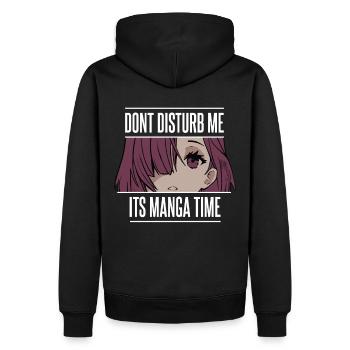 Stör mich nicht, es ist Manga Zeit - Männer Premium Bio Hoodie - Schwarz - Hinten - Nico (187cm)