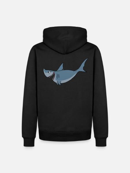 Shark shark ocean comic cartoon - Men’s Premium Organic Hoodie - black