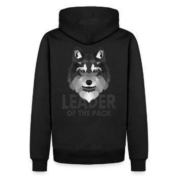 Leader of the Pack Alpha Wolf Wolfshund Low Poly - Men’s Premium Organic Hoodie - black - Back - Nico (187cm)