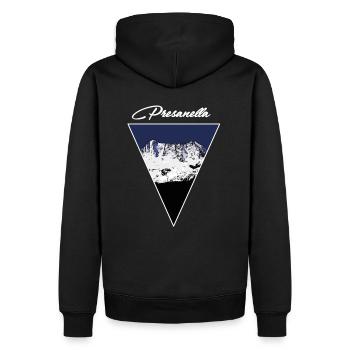 Adamello Presanella Vermiglio Dolomites Mountain Cool - Sweat à capuche Premium bio Homme - noir - Dos - Nico (187cm)