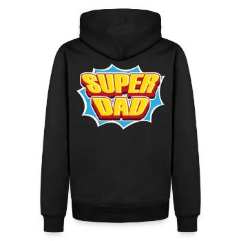 Superdad Superpapa Superhero Best Father Papa - Men’s Premium Organic Hoodie - black - Back - Nico (187cm)